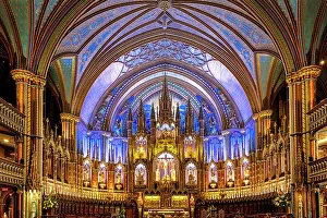 Cathdrale Prints: Canada, Quebec, Montreal, Notre-Dame Basilica of Montreal