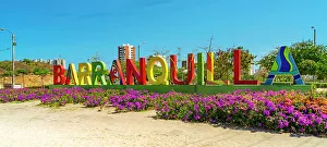 Cities Prints: Colombia, Atlantico, Barranquilla, Welcome to Barranquilla sign