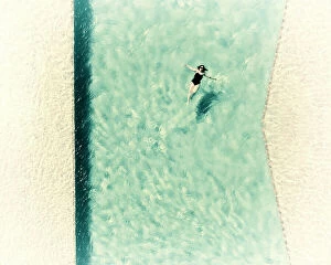 Images Dated 28th May 2021: Colombia, Birds eye view of Woman swimming