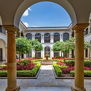 Vertical Prints: Colombia, Bogota, Interior Patio at the Botero Museum