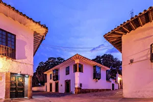 Waterfountain Prints: Colombia, Boyaca, Villa de Leyva 3 in Main Square