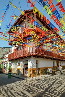 Images Dated 5th March 2019: Colombia, Cartagena, Cartagena de Indias, Getsemani, Colorful Colonial facades