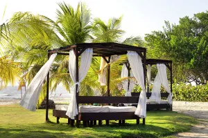 Colombia, Cartagena, Manzanillo beach scene