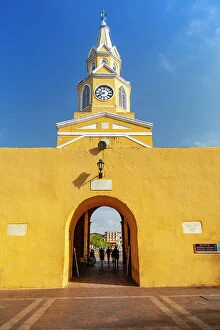 Images Dated 5th March 2019: Colombia, Cartagena, Plaza del Reloj, Cartagena de Indias, Clock Tower, main entrance