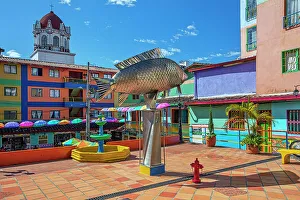 Cathdrale Prints: Colombia, Colorful facades in Guatape Town near Medellin