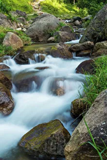 Vertical Prints: Colombia, Envigado, El Salado Creek Near Medellin City