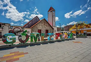 Tree Prints: Colombia, Gomez Plata Town, Main Square