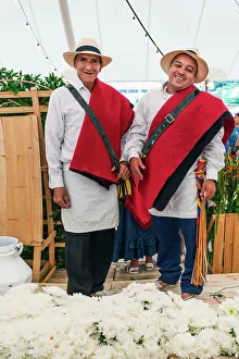 Rm271 Prints: Colombia, Medellin, Men Posing Wearing Typical Attire