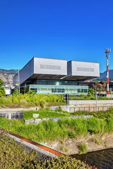 Vertical Prints: Colombia, Parques del Rio view of Palacio de Exposiciones