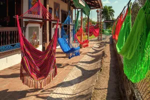 Colombia, Quindio, Hammocks Displayed at Souvenirs Shop near Montenegro