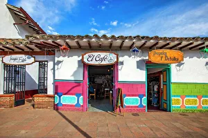 Colombia, Rionegro, San Antonio de Pereira typical store fronts