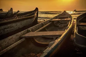 Caribbean Prints: Colombia, Sucre, fishing boats in Tolu