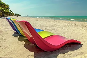 Caribbean Prints: Colombia, Sucre, Punta Seca, Beach Scene