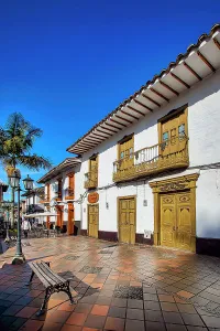 Vertical Prints: Colombia, Typical Colonial Style Facade in El Retiro town near Medellin
