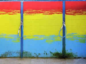 Wall Prints: Colorful showers at the beach