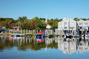 Images Dated 22nd September 2022: Connecticut, Mystic, Historic downtown, coastal scene