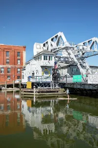Connecticut, Mystic, Historic downtown, Mystic River Highway Bridge