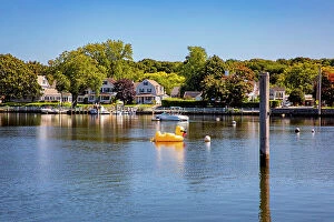 Images Dated 22nd September 2022: Connecticut, Mystic, Schooner Wharf, coastal scene