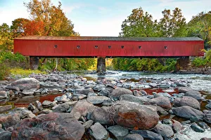 Summer Prints: Connecticut, West Cornwall Covered Bridge over the Housatonic River in the town of Cornwall