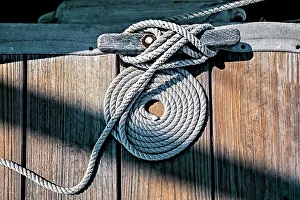 Pier Prints: Dock rope, Connecticut, Mystic