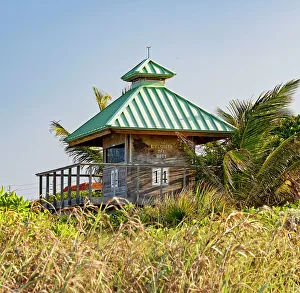 Atlantic Prints: Florida, Boca Raton, Lifeguard tower at the beach