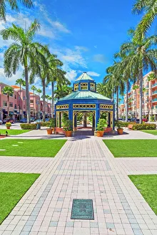 Sunny Prints: Florida, Boca Raton, Mizner Park, Plaza Real, Gazebo