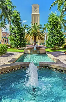 Florida, Boca Raton, Mizner Park, Fountains at Plaza Real