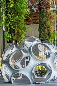 Florida, Downtown Miami, Perez Art Museum, Contemporary Art Museum, exterior, Buckminster Fuller, Fly's Eye Dome