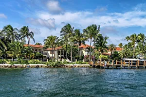 Deep South Prints: Florida, Fort Lauderdale, upscale home along the Intracoastal waterway