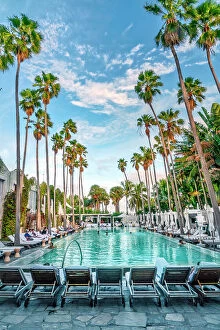 Images Dated 21st February 2019: Florida, Miami Beach, South Beach, swimming pool at the Delano Hotel