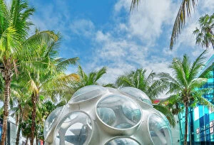 Images Dated 21st February 2019: Florida, Miami, Miami Design District, Fly's Eye Dome by Buckminster Fuller