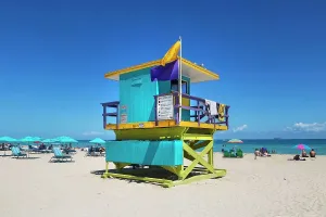 Blue Prints: Florida, Miami, South Beach, lifeguard station at South Miami Beach