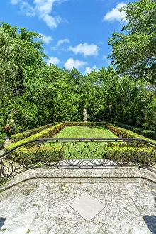 Vertical Prints: Florida, Miami, Villa Vizcaya, gardens