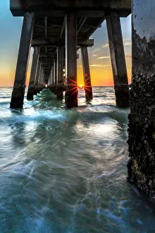 Florida, Naples, famous pier at sunset