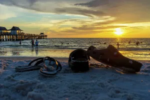 County Prints: Florida, Naples, Fishing Pier, Beach scene