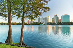 Lake Eola Prints: Florida, Orlando, Lake Eola, skyline