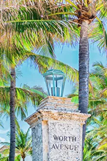 Lamp Prints: Florida, Palm Beach, Worth Avenue, Column