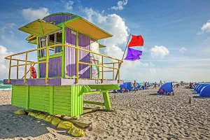 Big City Prints: Florida, South Beach, Miami Beach, lifeguard house