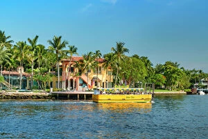 Images Dated 21st July 2019: Florida, South Florida, Fort Lauderdale, Venice of America, water taxi cruising along the canals