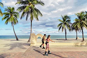 Florida, South Florida, Hollywood Beach, promenade