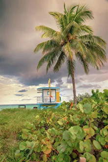Atlantic Prints: Florida, South Florida, lifeguard station on Hollywood Beach