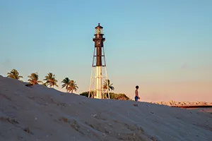 Florida, South Florida, Pompano Beach, view of Hillsboro lighthouse