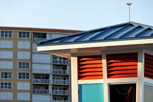 Florida, South Florida, Pompano Beach, lifeguard house on the beach