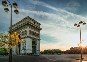 Lamp Prints: France, Paris, Arc de Triomphe, Place de la Concorde