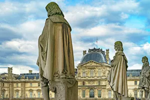 Big City Prints: France, Paris, statues outside of the Louvre Museum