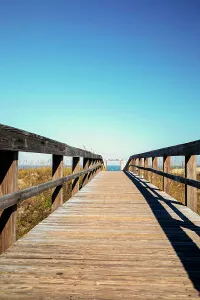 Georgia Prints: Georgia, Tybee Island, North Beach wooden beach path