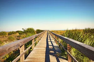 Georgia Prints: Georgia, Tybee Island, North Beach wooden path