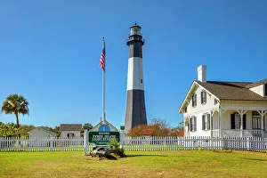 Light House Prints: Georgia, Tybee Island, Tybee Lighthouse and compound