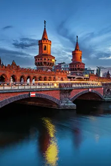 Rm305 Prints: Germany, Berlin, Oberbaum Bridge over Berlin River