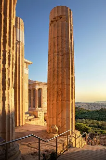 Historic Prints: Greece, Athens, Propylaea, Gateway to the Acropolis and Nike Temple